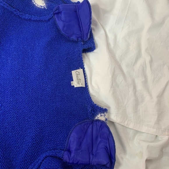 vintage Christine sweater beaded sequined shoulder pads M - Picture 8 of 10